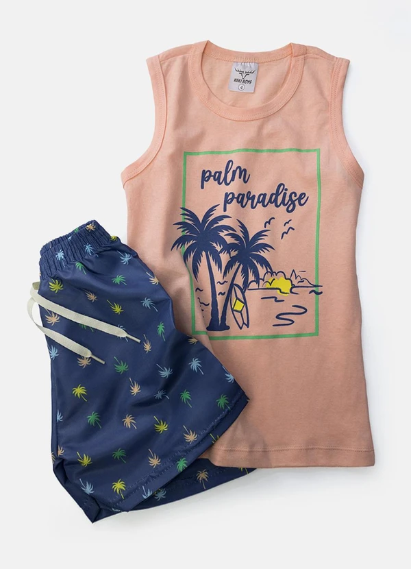 Keki Boys - Conjunto Masculino Palm Paradise Papaya 3