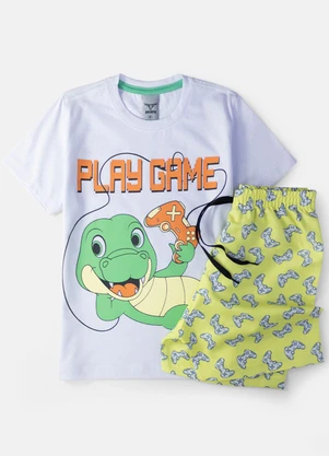 Keki Boys - Conjunto Masculino Play Game Branco - KEKI BOYS