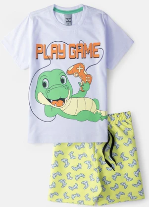 Keki Boys - Conjunto Masculino Play Game Branco - KEKI BOYS