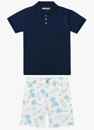 Trick Nick - Conjunto Masculino Polo com Bermuda Azul - TRICK NICK