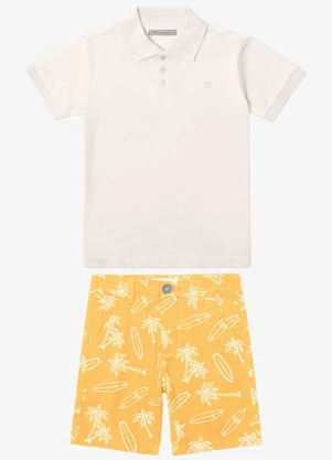 Trick Nick - Conjunto Masculino Polo com Bermuda Bege - TRICK NICK