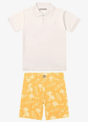 Trick Nick - Conjunto Masculino Polo com Bermuda Bege - TRICK NICK