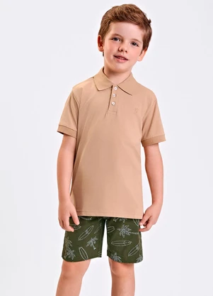 Trick Nick - Conjunto Masculino Polo com Bermuda Marrom - TRICK NICK