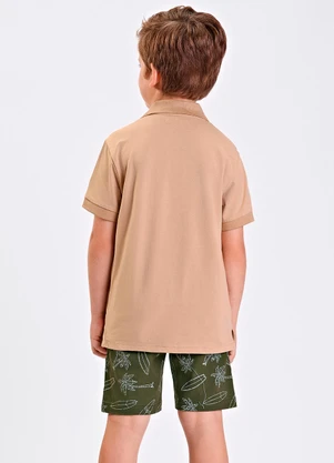 Trick Nick - Conjunto Masculino Polo com Bermuda Marrom - TRICK NICK