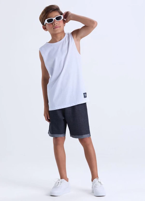 Vida Costeira - Conjunto Masculino Regata Casual Branco