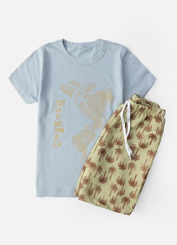 Keki Boys - Conjunto Masculino Soy Latino América Cinza 3