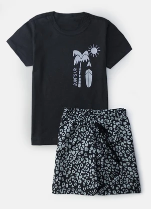 Keki Boys - Conjunto Masculino Surfs Up Preto - KEKI BOYS