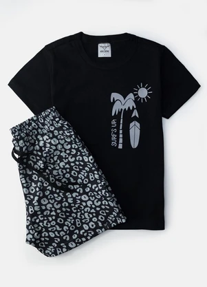 Keki Boys - Conjunto Masculino Surfs Up Preto - KEKI BOYS