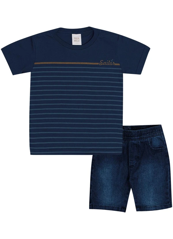 Pulla Bulla - Conjunto Meia Malha Azul