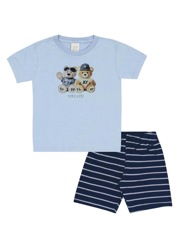 Pulla Bulla - Conjunto Meia Malha Azul