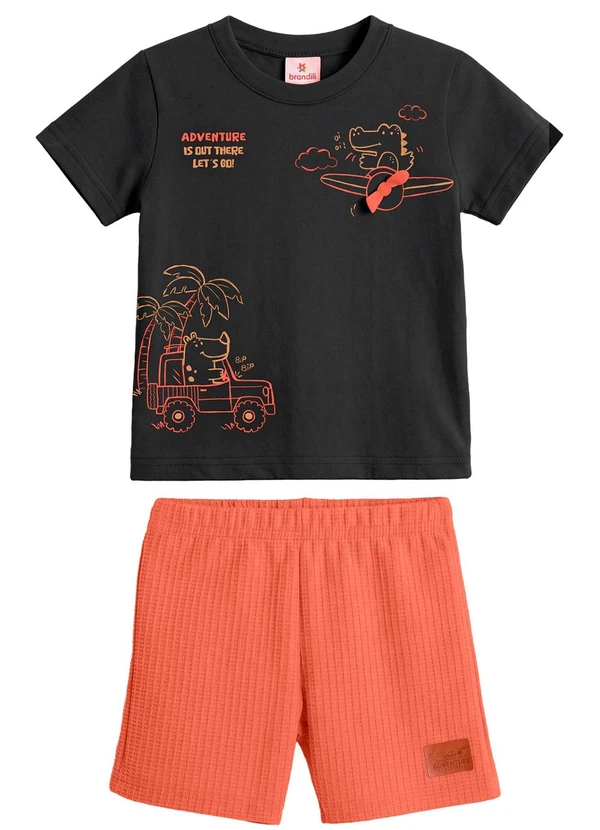 Brandili - Conjunto Meia Malha de Safari Cinza