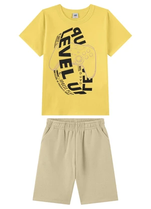 Marlan - Conjunto Meia Malha e Moletinho Menino Amarelo - MARLAN