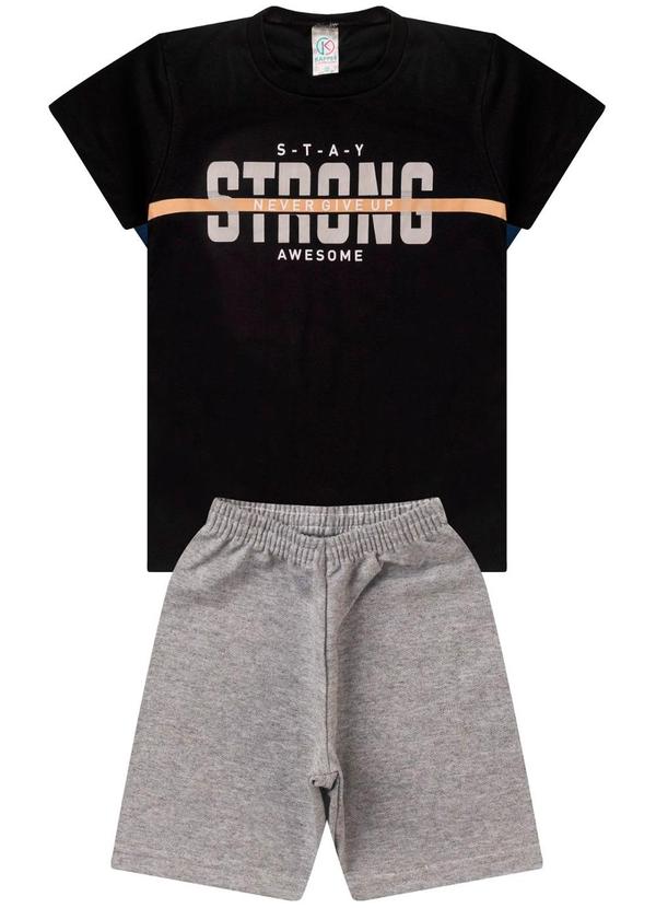 Rovi Kids - Conjunto Meia Malha Estampado Kappes Preto