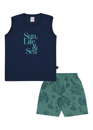 Pulla Bulla - Conjunto Meia Malha Marinho - PULLA BULLA