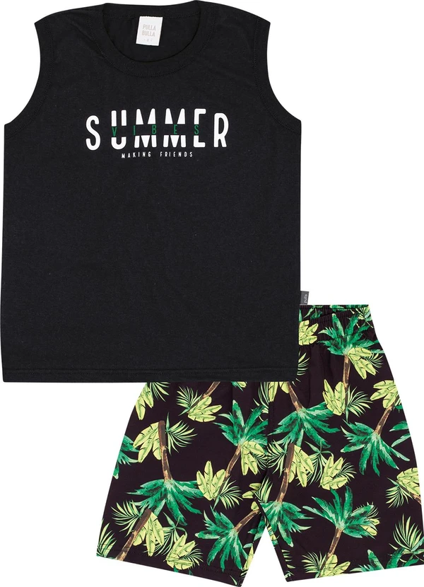 Pulla Bulla - Conjunto Meia Malha Preto