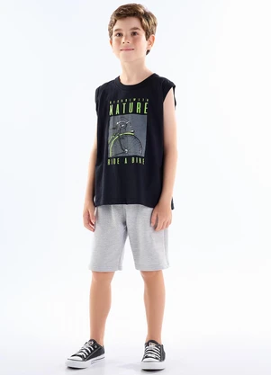 Pulla Bulla - Conjunto Meia Malha Preto - PULLA BULLA