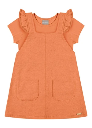 Colorittá - Conjunto Menina Blusa e Salopete Laranja - COLORITTÁ