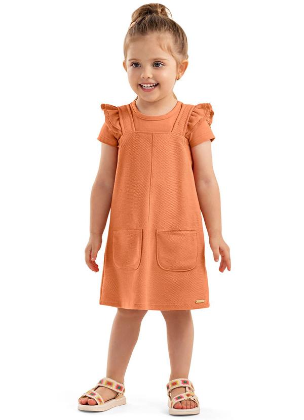 Colorittá - Conjunto Menina Blusa e Salopete Laranja
