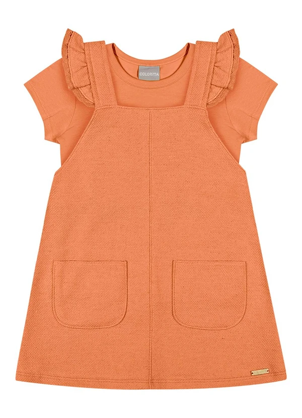 Colorittá - Conjunto Menina Blusa e Salopete Laranja 2