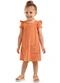 Colorittá - Conjunto Infantil Menina Blusa e Salopete Bege - variação: Laranja