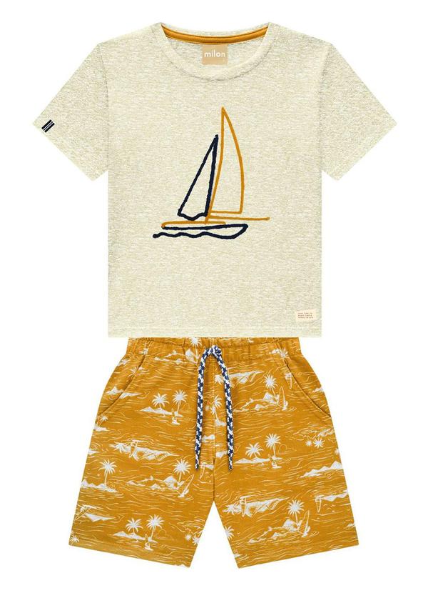 Milon - Conjunto Menino Barco Cinza