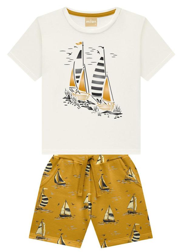 Milon - Conjunto Menino Barco Off White