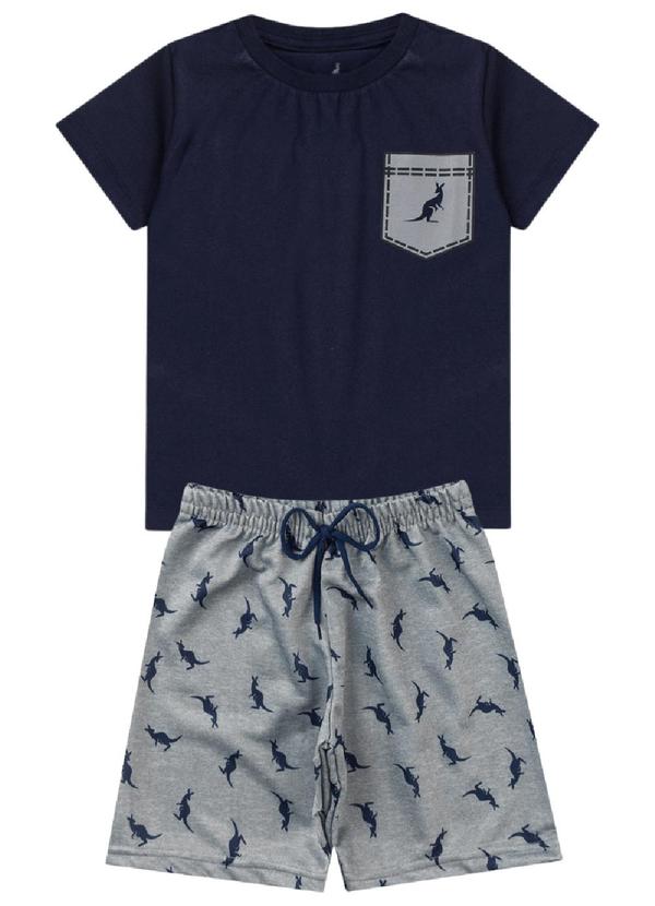 Rosa Azul - Conjunto Menino Bolso Kangulu Azul