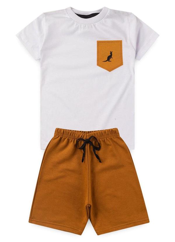 Rosa Azul - Conjunto Menino Bolso Kangulu Branco