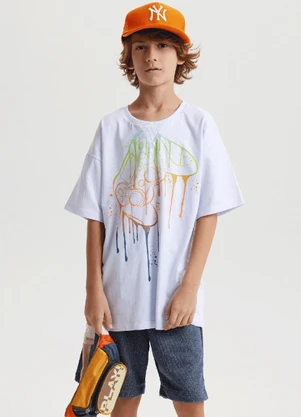 Outlet - Conjunto Menino Branco /Azul Desagulhado - OUTLET