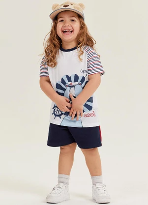 Outlet - Conjunto Menino Branco / Azul - OUTLET