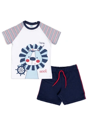 Outlet - Conjunto Menino Branco / Azul - OUTLET