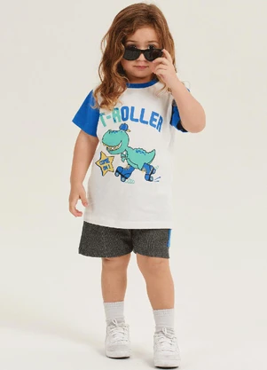 Outlet - Conjunto Menino Branco / Preto Desagulado - OUTLET