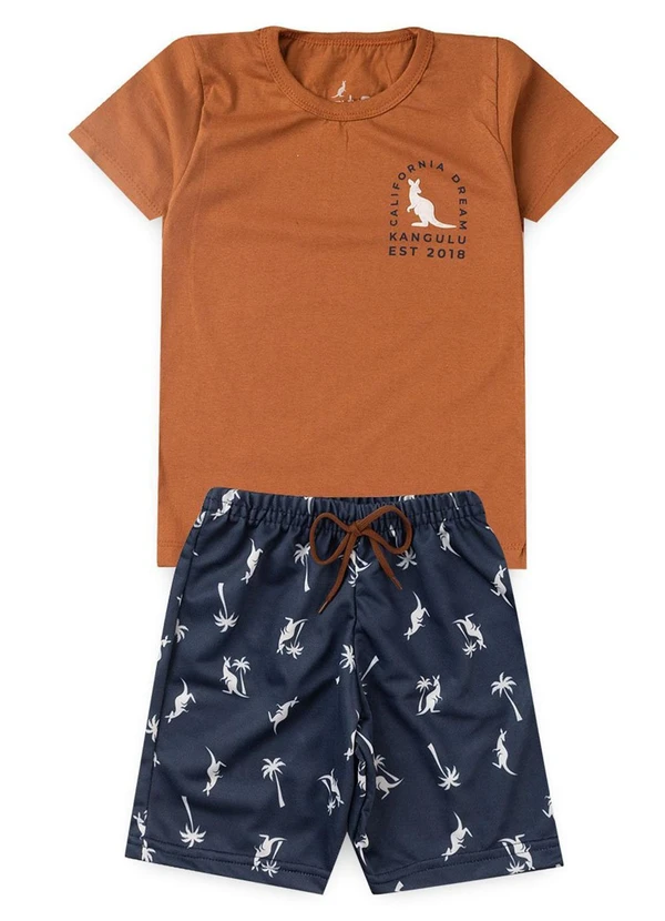 Rosa Azul - Conjunto Menino Califórnia Dream Kangulu Marrom