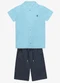 Trick Nick - Conjunto Menino Camisa com Bermuda Azul - variação: Azul
