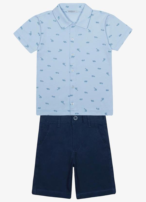 Trick Nick - Conjunto Menino Camisa com Bermuda Azul 6