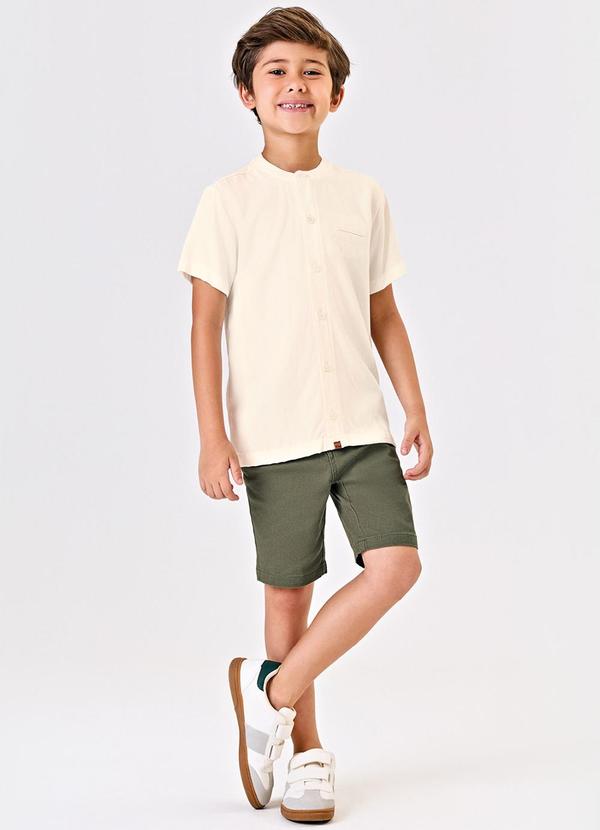 Trick Nick - Conjunto Menino Camisa com Bermuda Bege 3