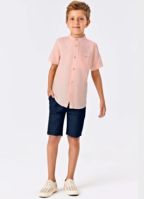 Trick Nick - Conjunto Menino Camisa com Bermuda Rosa 3