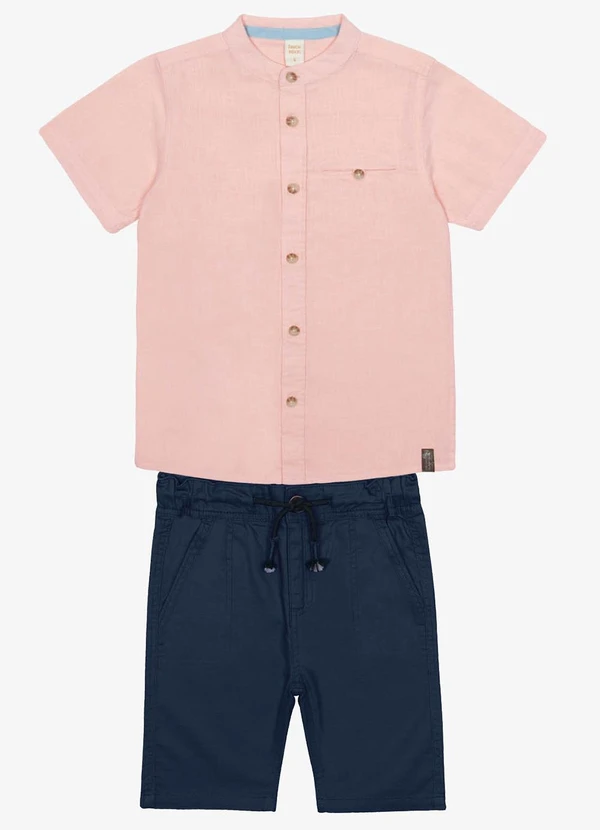 Trick Nick - Conjunto Menino Camisa com Bermuda Rosa 6