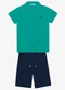 Trick Nick - Conjunto Menino Camisa com Bermuda Azul - variação: Verde