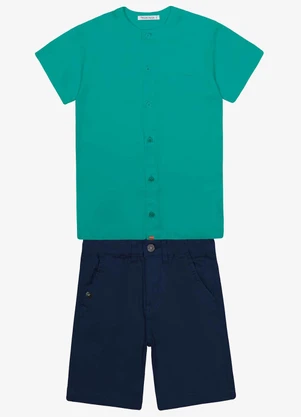 Trick Nick - Conjunto Menino Camisa com Bermuda Verde - TRICK NICK