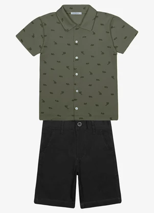 Trick Nick - Conjunto Menino Camisa com Bermuda Verde - TRICK NICK
