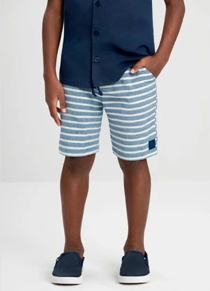 Conjunto Menino Camisa e Bermuda Quimby Azul - QUIMBY