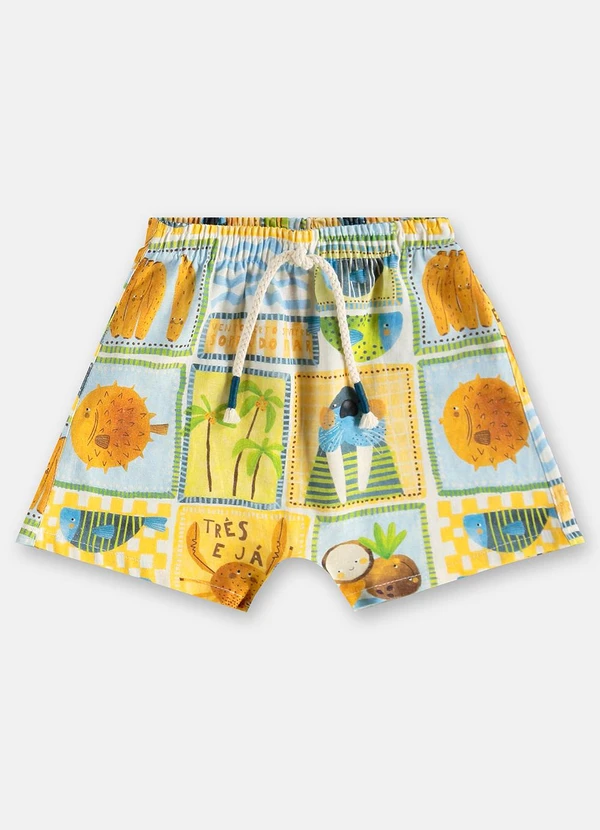 Três e Já - Conjunto Menino Camisa e Short Amarelo 5