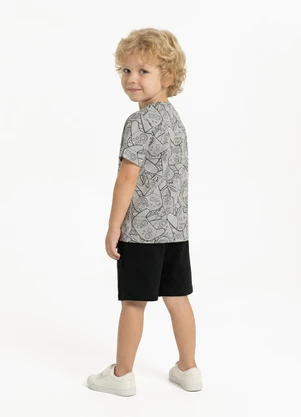 Fakini - Conjunto Menino Camiseta Bermuda Cinza - FAKINI