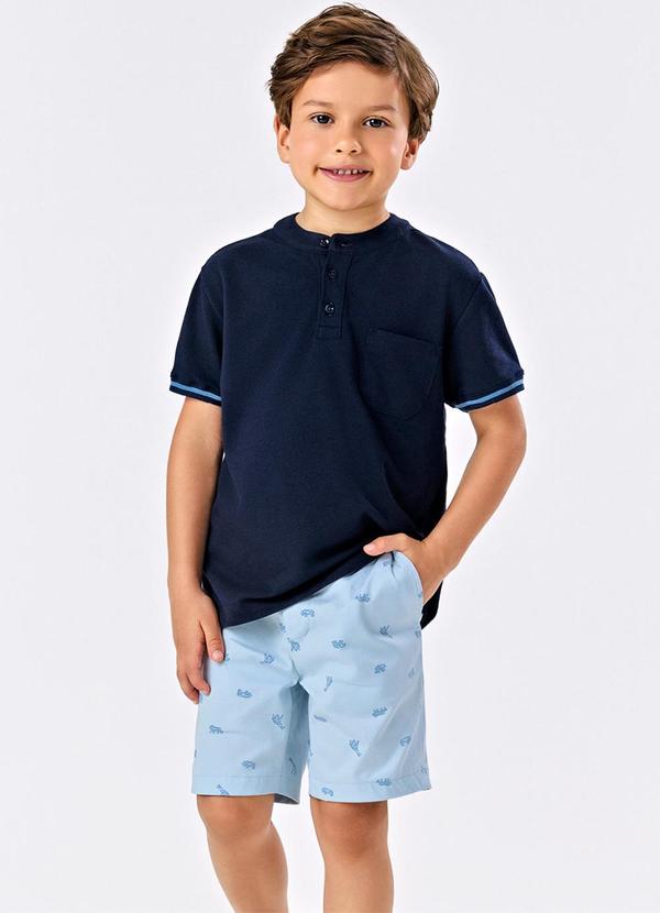 Trick Nick - Conjunto Menino Camiseta com Bermuda Azul