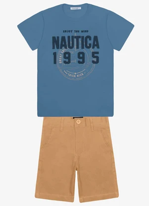Trick Nick - Conjunto Menino Camiseta com Bermuda Azul - TRICK NICK