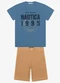 Trick Nick - Conjunto Menino Camiseta com Bermuda Azul - variação: Azul