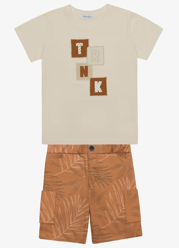 Trick Nick - Conjunto Menino Camiseta com Bermuda Bege