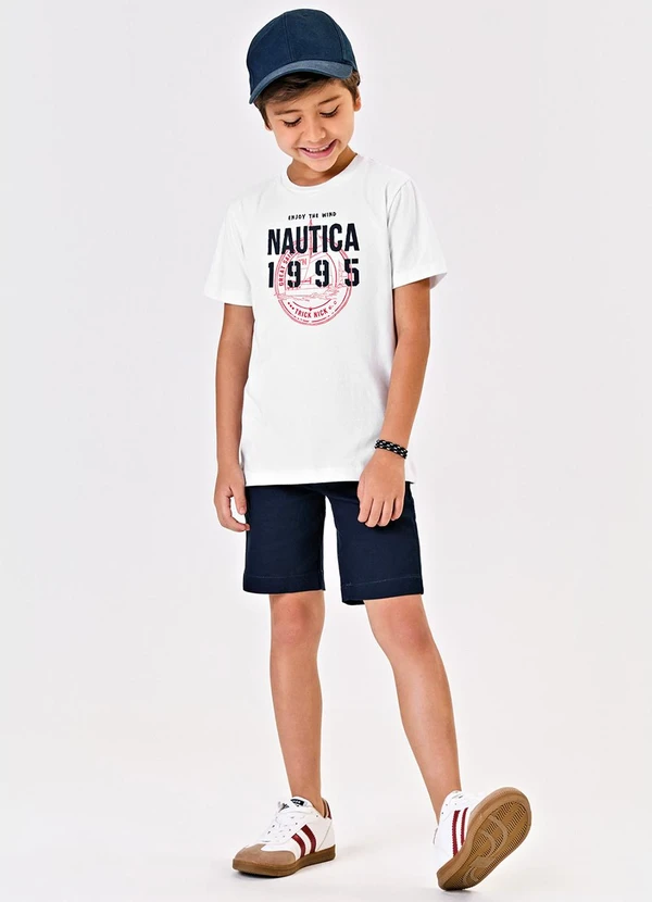 Trick Nick - Conjunto Menino Camiseta com Bermuda Branco 3