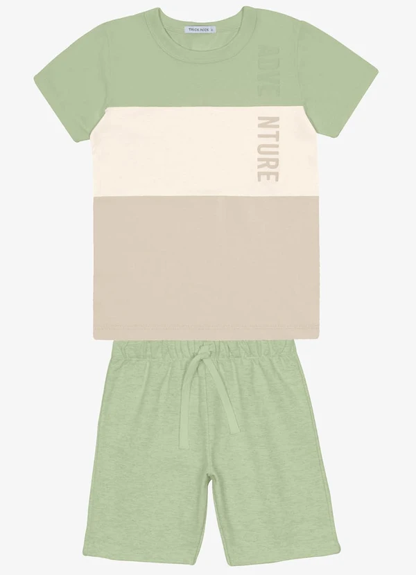 Trick Nick - Conjunto Menino Camiseta com Bermuda Verde